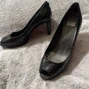 PreLoved Stuart Weitzman Blue 🐢leather   Peep Toe Heels